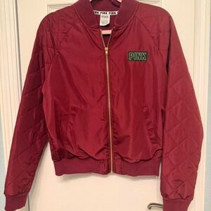 Victoria's Secret PINK Burgundy Bomber Jacket‎ Size: XS